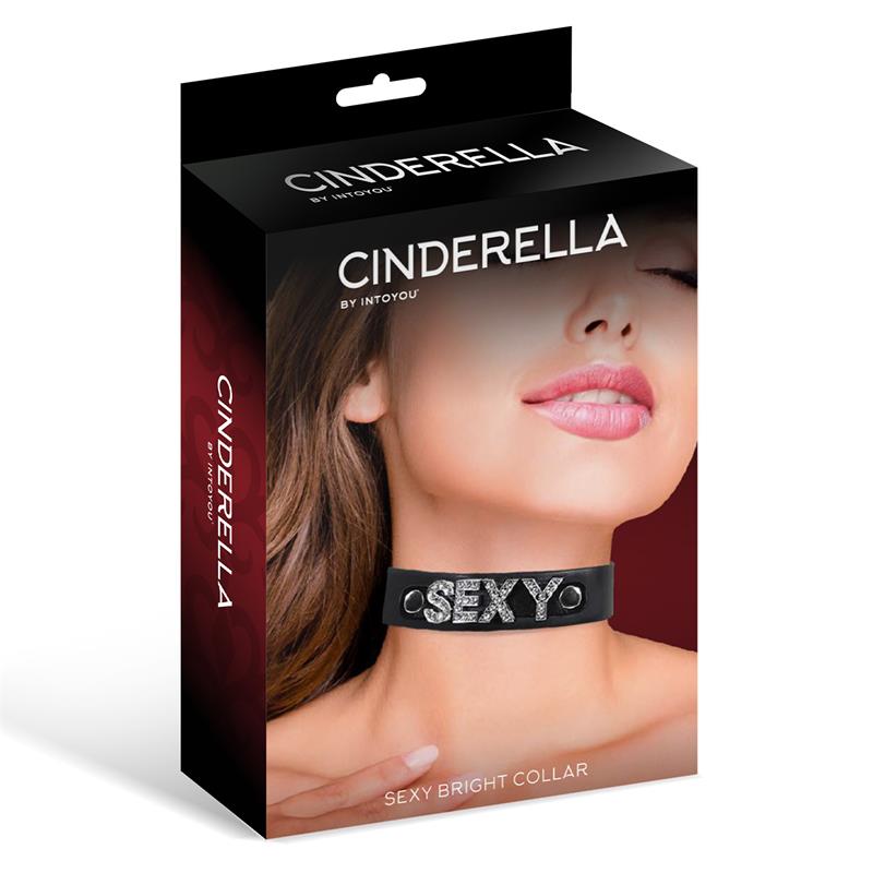 CINDERELLA Collar Cuero Vegano Sexy Talla Única