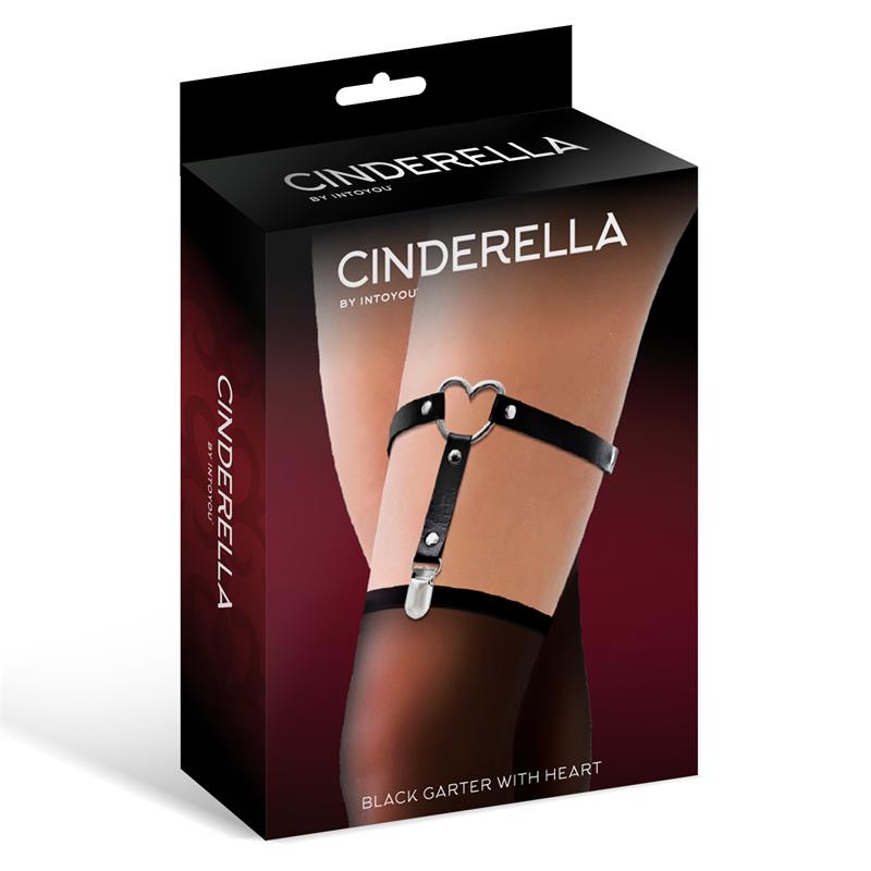 CINDERELLA Liga con Aro en Forma de Corazón Cuero Vegano Talla Única