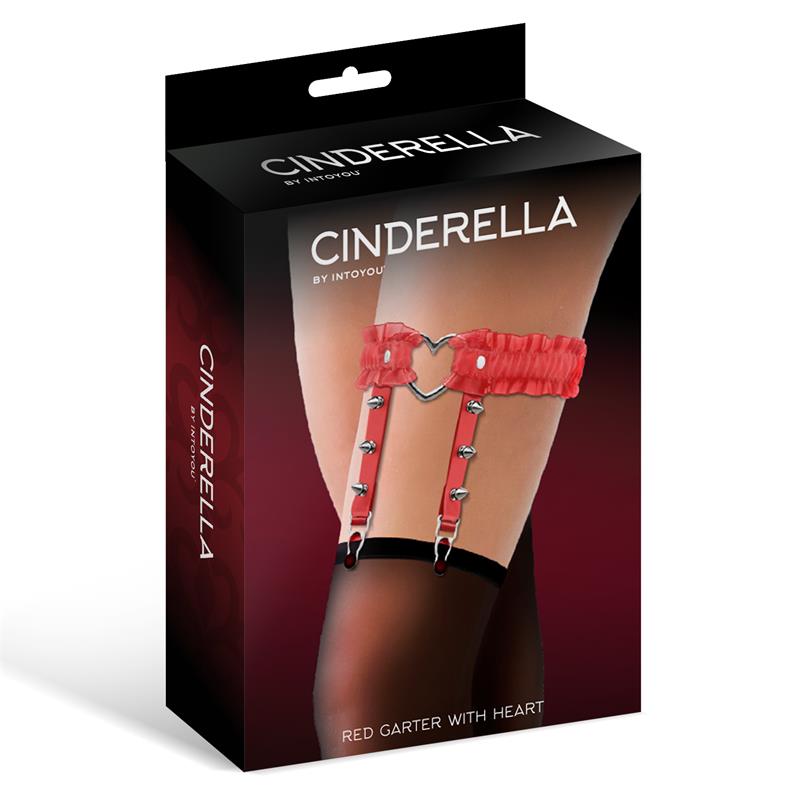 CINDERELLA Liga con Volantes y Aro en Forma de Corazón Cuero Vegano Talla Única