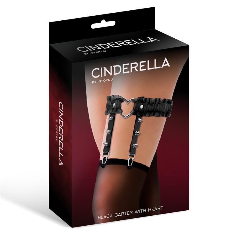 CINDERELLA Liga con Volantes y Aro en Forma de Corazón Cuero Vegano Talla Única