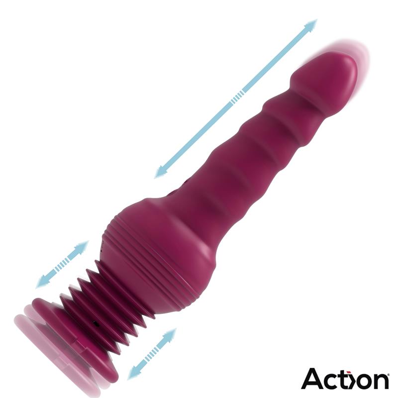 ACTION Rocket Vibrador con Thrusting Ultra Jet Thruster con Potente Ventosa