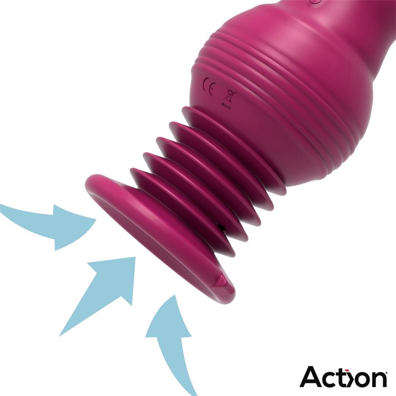 ACTION Rocket Vibrador con Thrusting Ultra Jet Thruster con Potente Ventosa