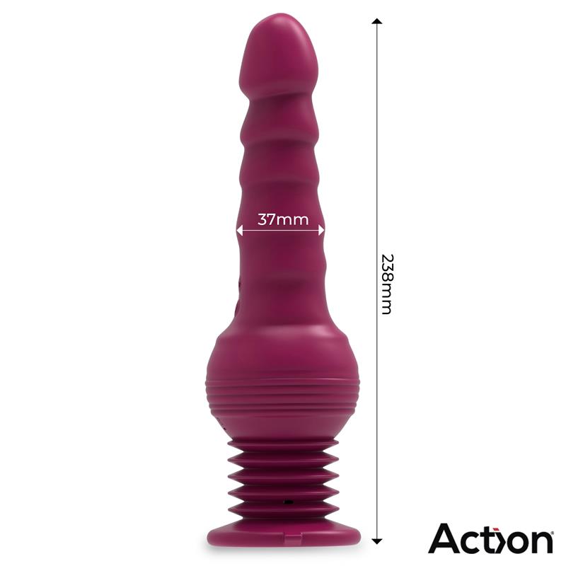 ACTION Rocket Vibrador con Thrusting Ultra Jet Thruster con Potente Ventosa