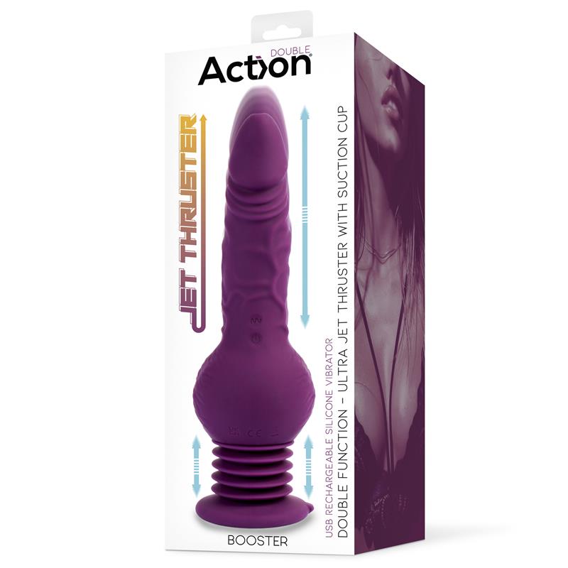 ACTION Booster Vibrador con Thrusting Ultra Jet Thruster con Potente Ventosa