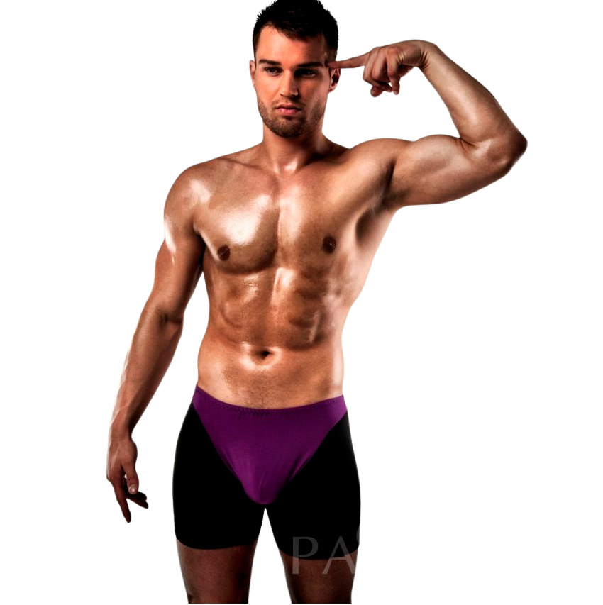 PASSION - BOXER 009 LILA/ NEGRO EROTIC LINGERIE