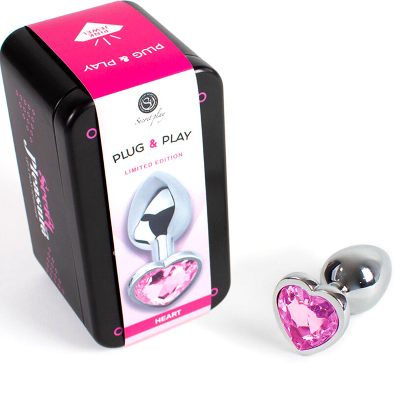 SECRETPLAY - METAL BUTT PLUG CORAZÓN FUCSIA TALLA S