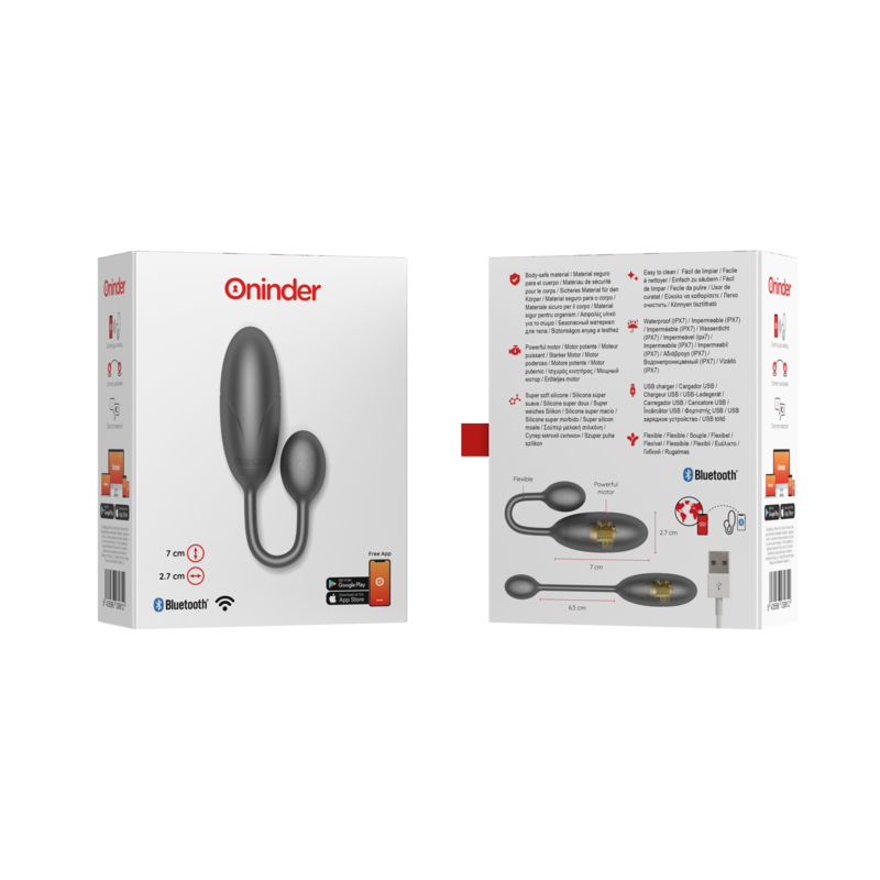 ONINDER - DENVER HUEVO VIBRADOR 7 X 2.7 CM - APP GRATUITA