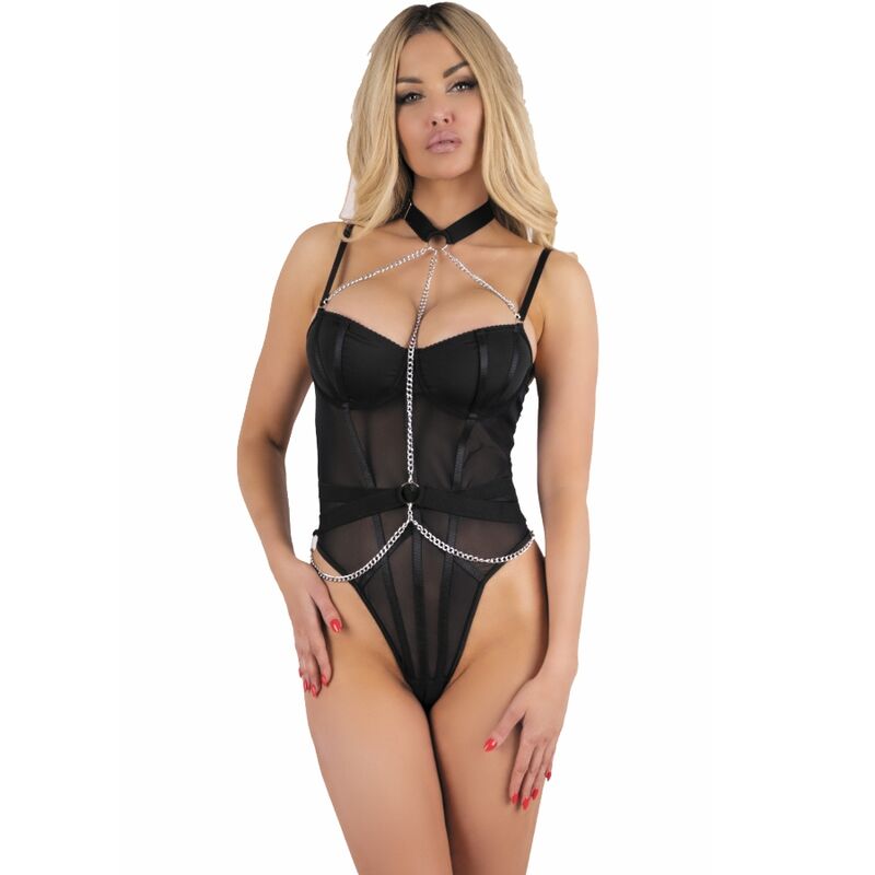 LIVCO CORSETTI FASHION - RUBIKA LC XG079 BODY CON GARGANTILLA NEGRO