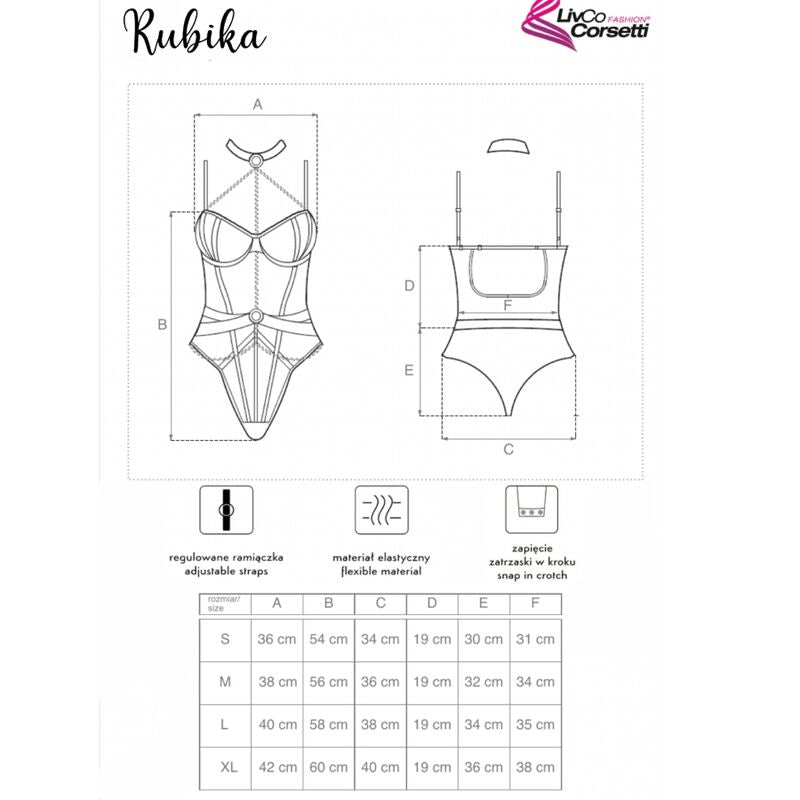 LIVCO CORSETTI FASHION - RUBIKA LC XG079 BODY CON GARGANTILLA NEGRO