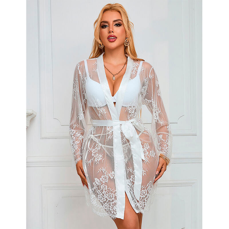 SUBBLIME - 954369 CAMISÓN DE MANGA LARGA CON DISEÑO FLORAL BLANCO