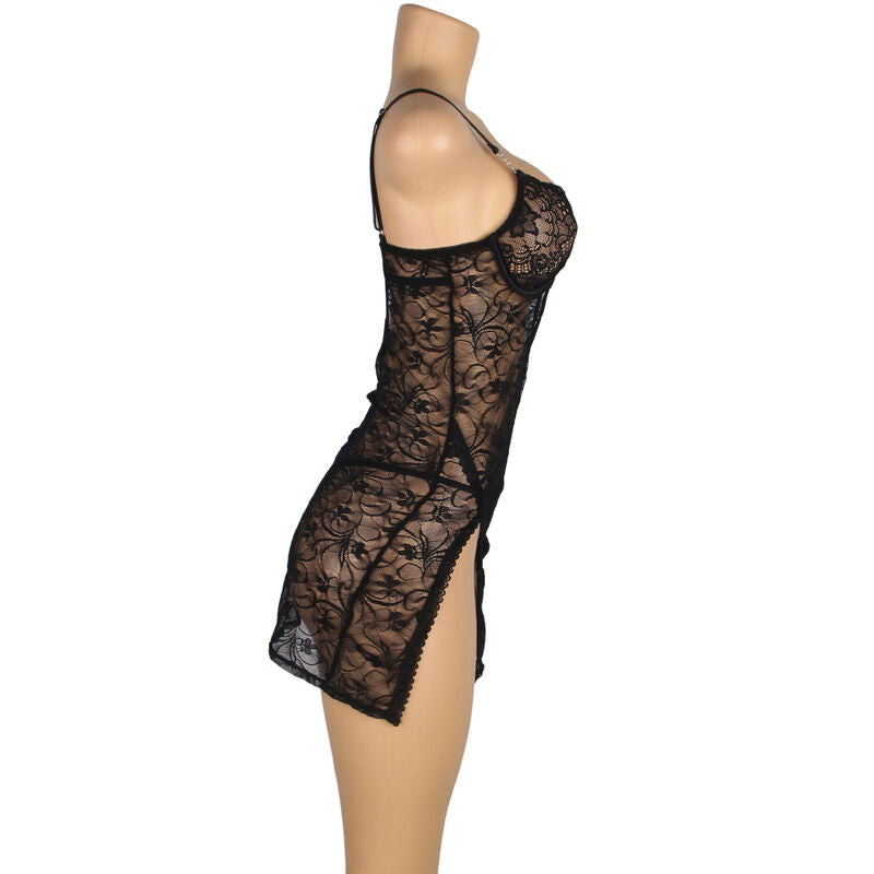 SUBBLIME - 954192 BABYDOLL DE ENCAJE CON TIRANTES AJUSTABLES NEGRO