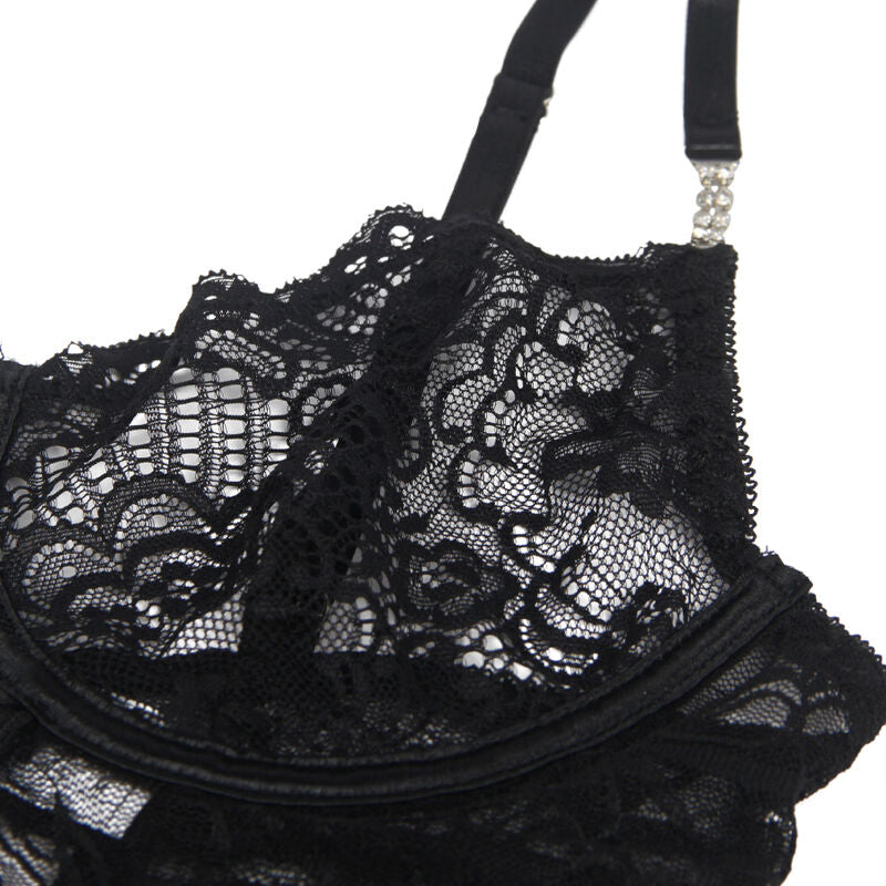 SUBBLIME - 954192 BABYDOLL DE ENCAJE CON TIRANTES AJUSTABLES NEGRO
