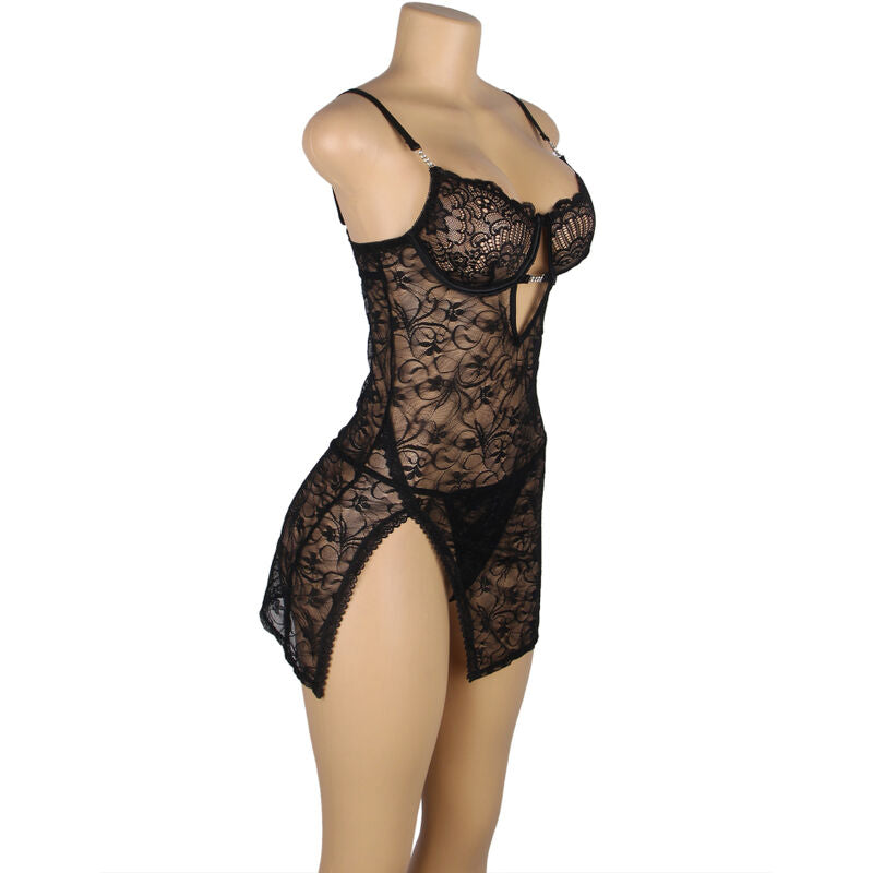 SUBBLIME - 954192 BABYDOLL DE ENCAJE CON TIRANTES AJUSTABLES NEGRO
