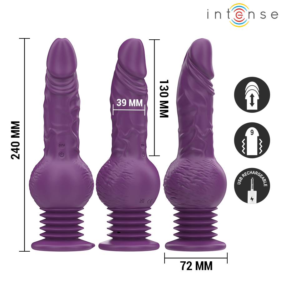INTENSE - TATUM VIBRADOR MULTIFUNCIÓN CON VIBRACIÓN UP AND DOWN 24 CM