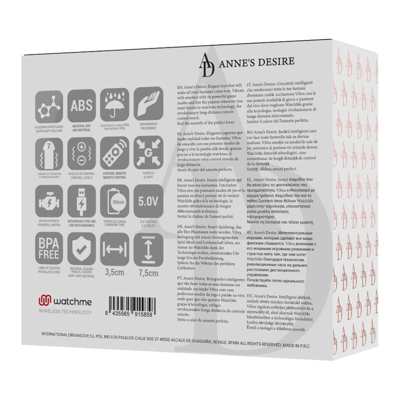 ANNE'S DESIRE - HUEVO CONTROL REMOTO TECNOLOGÍA WATCHME