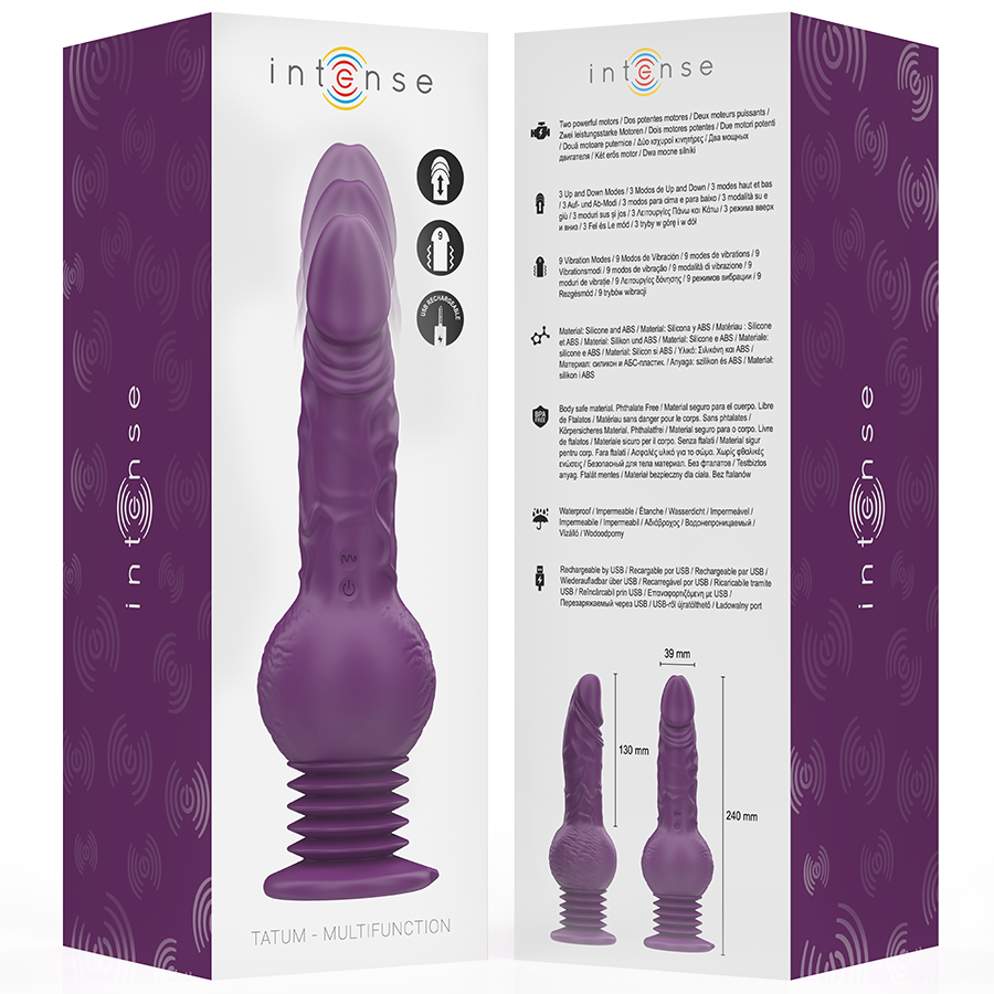 INTENSE - TATUM VIBRADOR MULTIFUNCIÓN CON VIBRACIÓN UP AND DOWN 24 CM